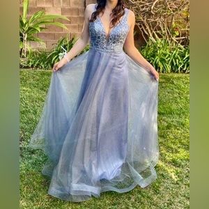 Cindy Collection Blue/Periwinkle Prom Evening Gown